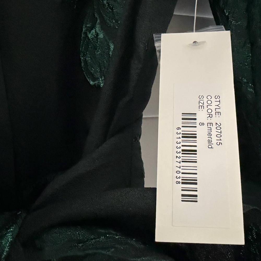 Teri Jon Metallica Jacquard Shirtdress Gown with Floral Print - Picture 8 of 10